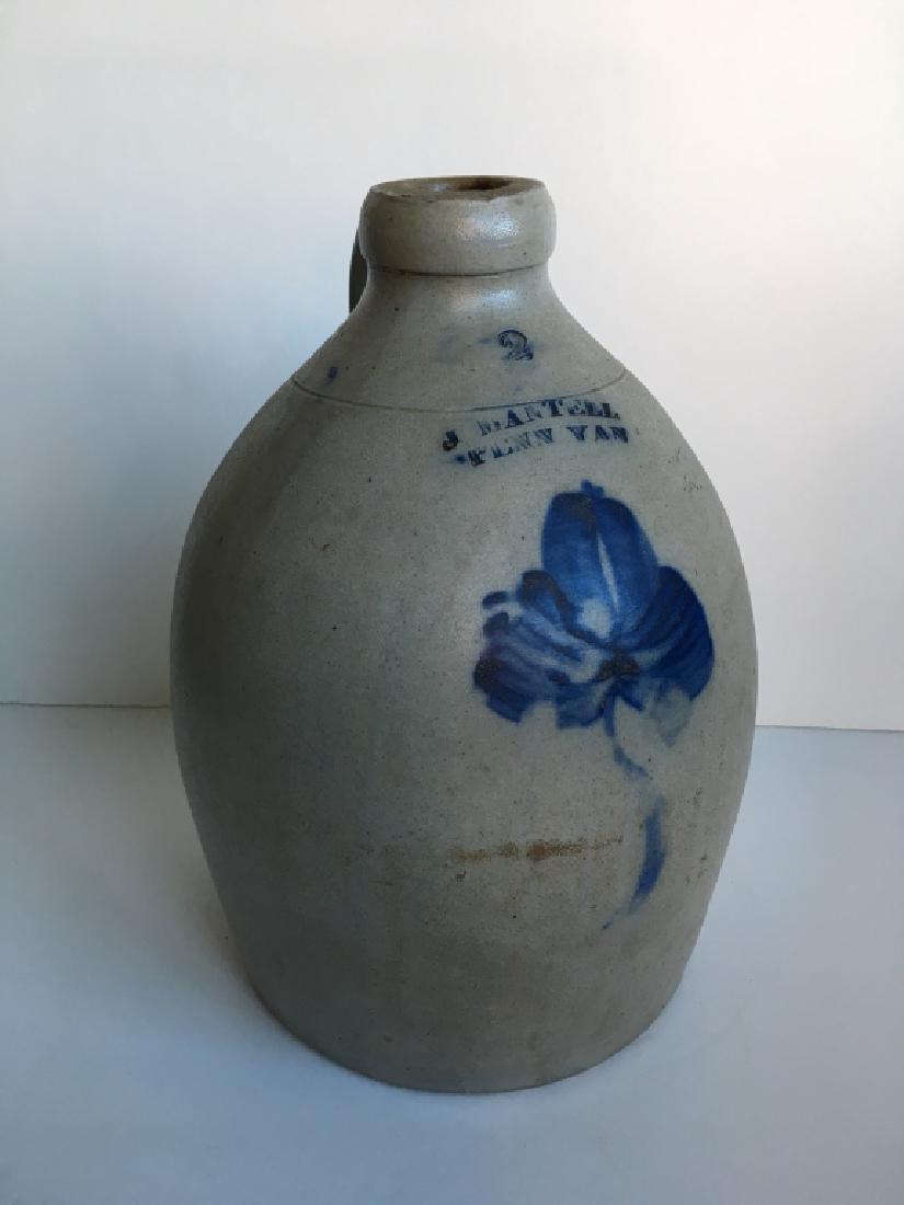ANTIQUE STONEWARE JUG J. MANTELL PENN YAN 2 GAL (1 of 8)