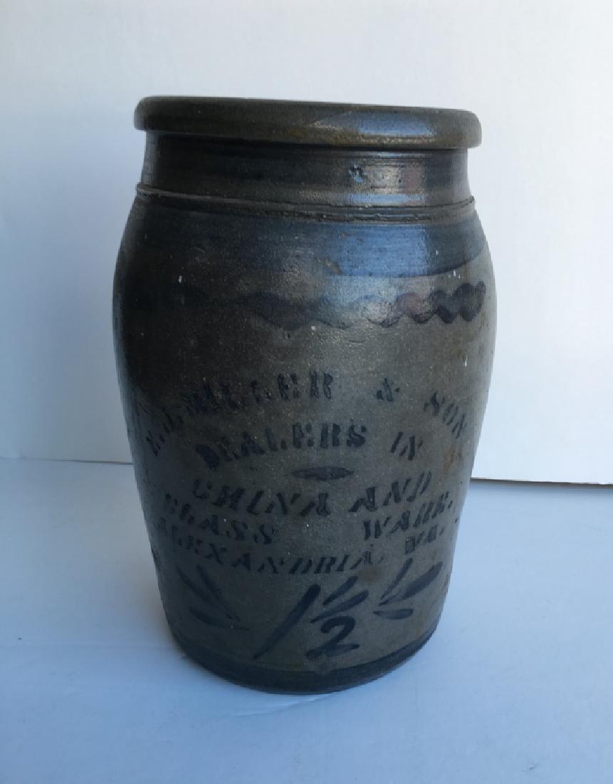 ANTIQUE H. J. MILLER & SON ALEXANDRIA, VA CROCK (1 of 5)