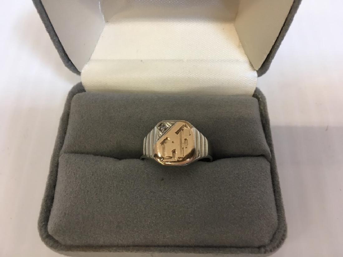 14K WHITE & YELLOW GOLD SIGNET RING (1 of 4)