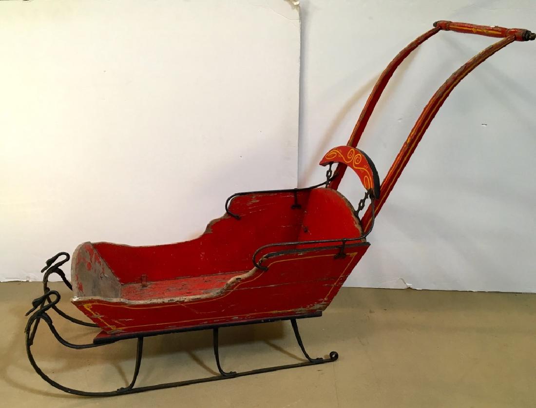 VINTAGE WOOD & IRON SLEIGH (1 of 11)