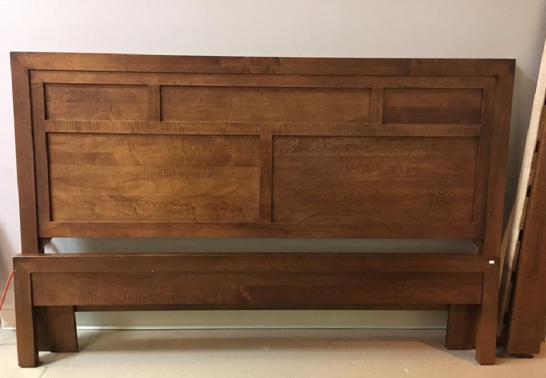 KING SIZE PANEL BED - MADE IN CANADA: Label reads - 358-141H.932 LODO Made in Canada - includes headboard, footboard, side rails, slats & 3 supports - 82" w x 52" h