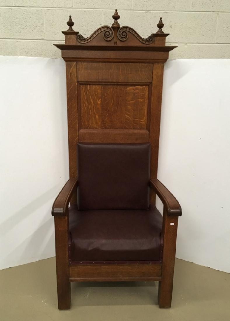 ANTIQUE OAK PULPIT CHAIR (1 of 7)