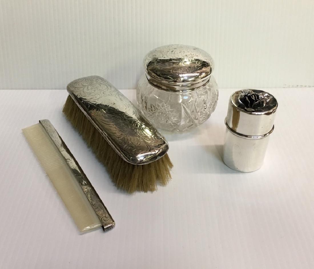 FOUR STERLING SILVER VANITY / DRESSER ITEMS (1 of 8)