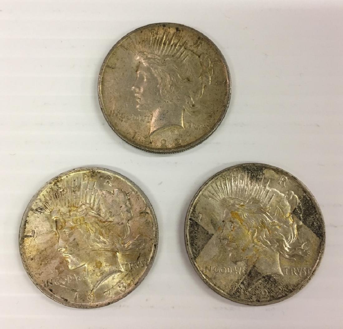 3 PEACE SILVER DOLLARS (1 of 7)