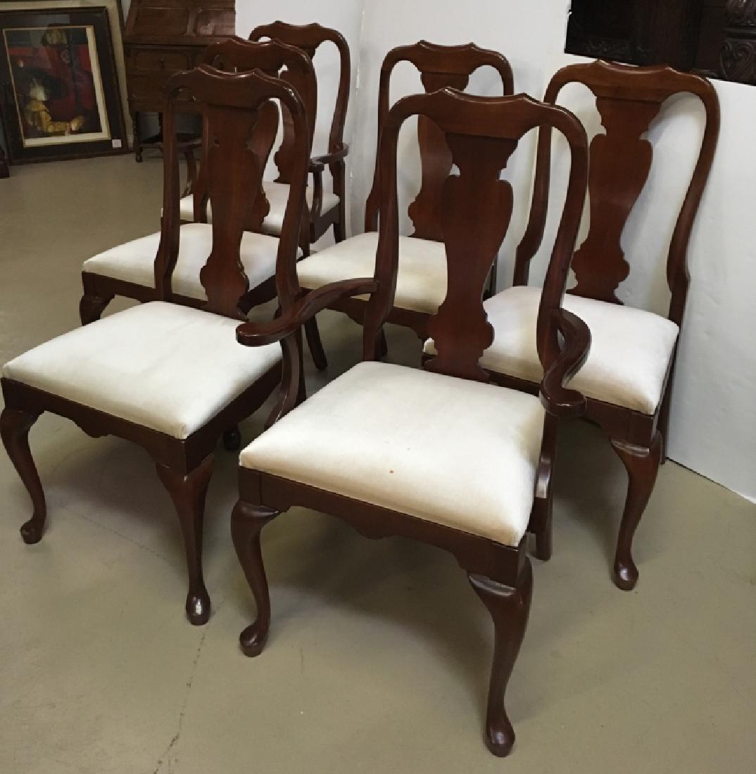 SET OF 6 QUEEN ANNE STYLE DINING CHAIRS