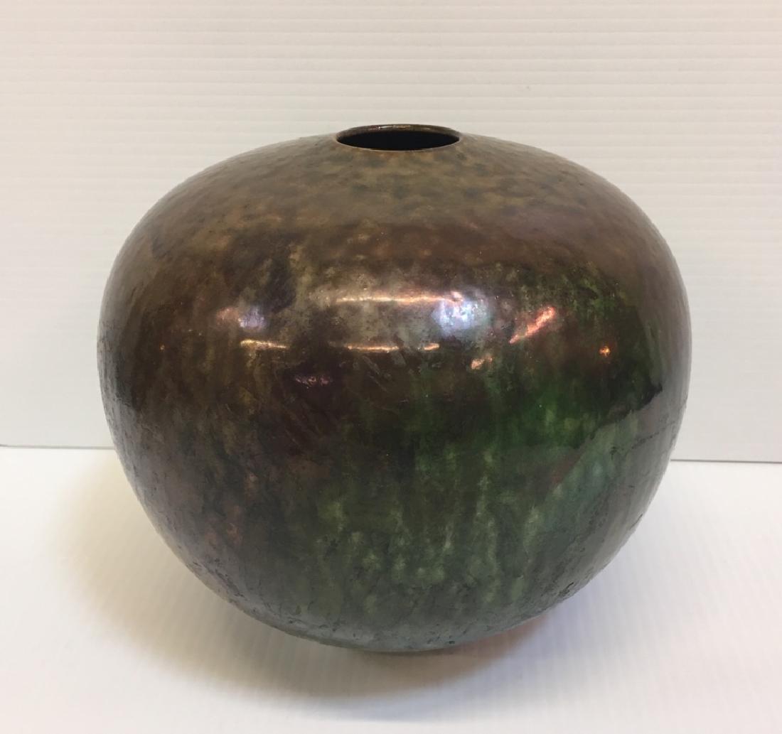 Signed Hogback Pottery Raku Vase