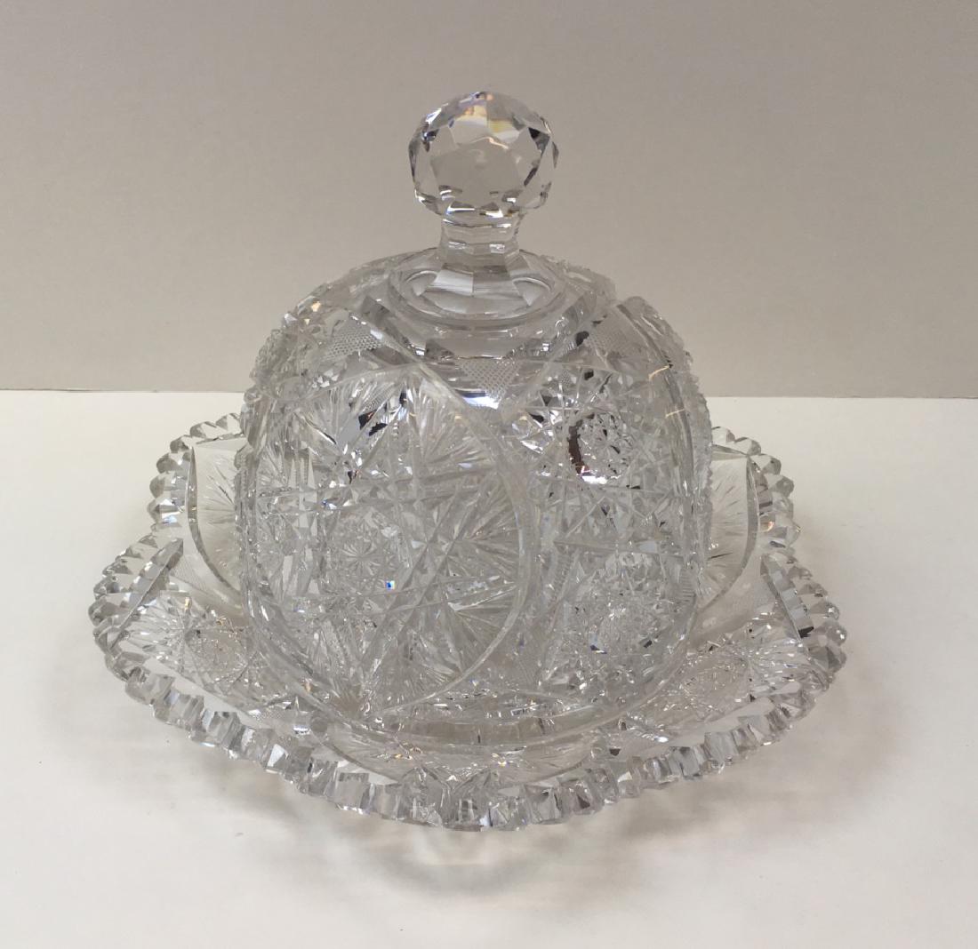 CUT GLASS CHEESE DOME & UNDER PLATE (1 of 13)