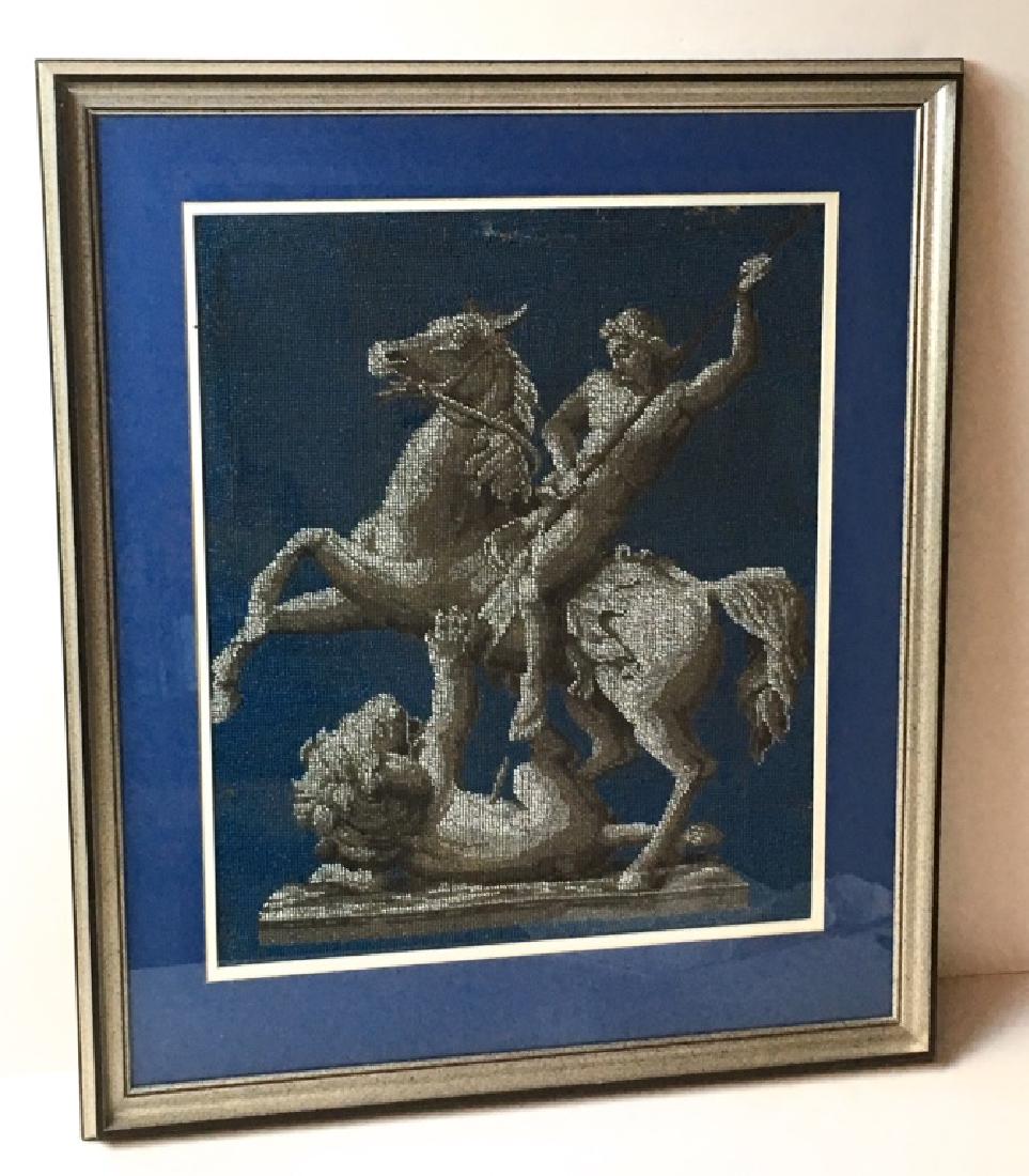 FRAMED BEADWORK OF MALE ON HORSE (1 of 10)