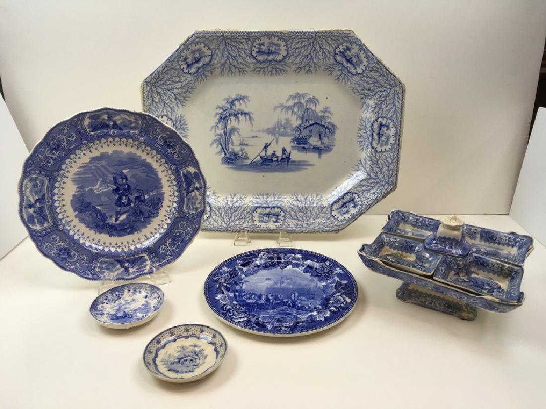 6 PCS ANTIQUE BLUE & WHITE TRANSFER WARE (1 of 20)
