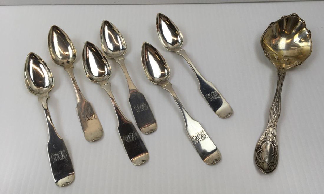 7 PCS OF COIN SILVER & STERLING FLATWARE (1 of 5)