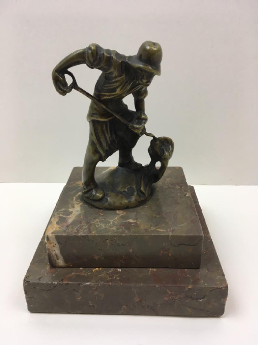 BRONZE IRON WORKER ON MARBLE BASE (1 of 5)