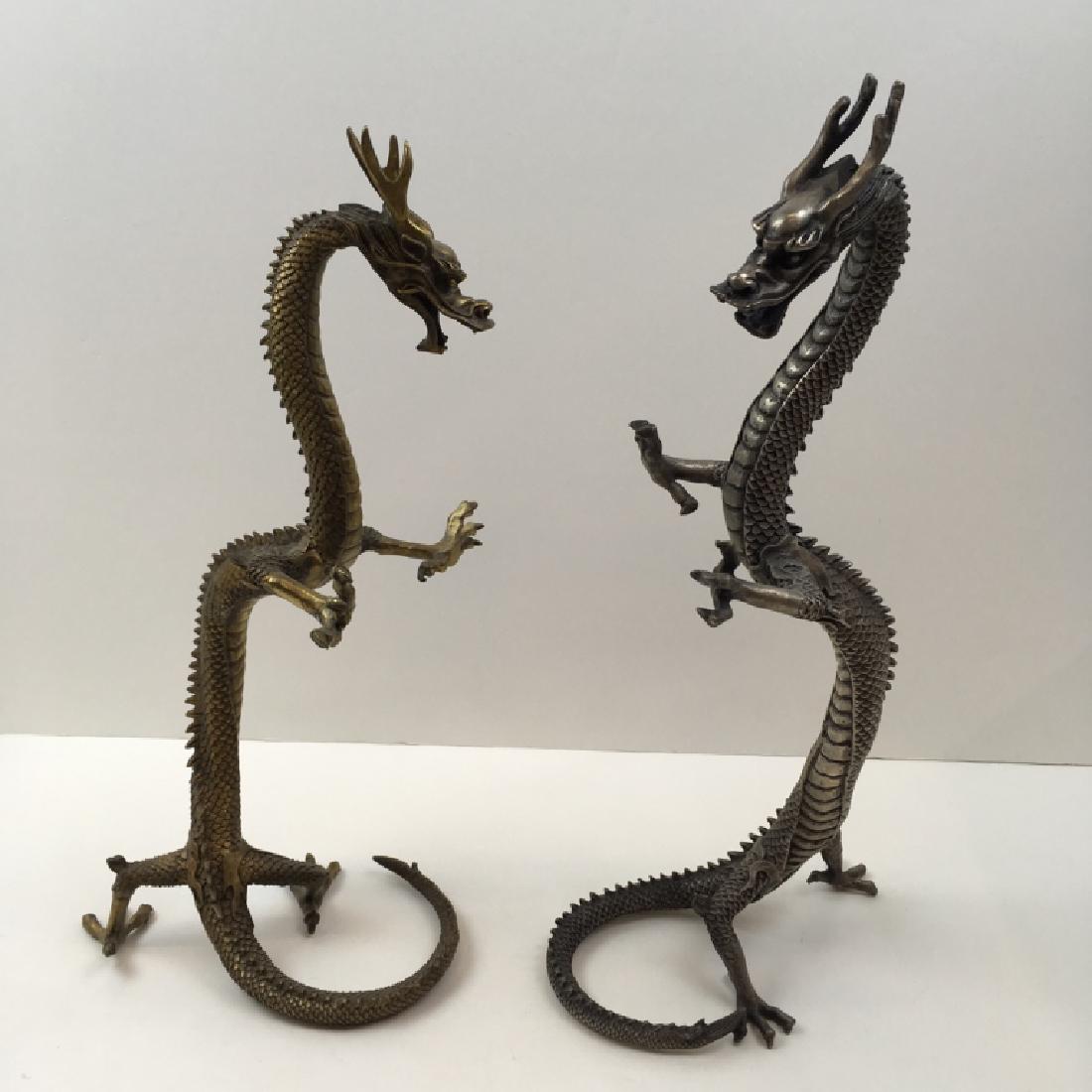 2 METAL DRAGON STATUES (1 of 17)