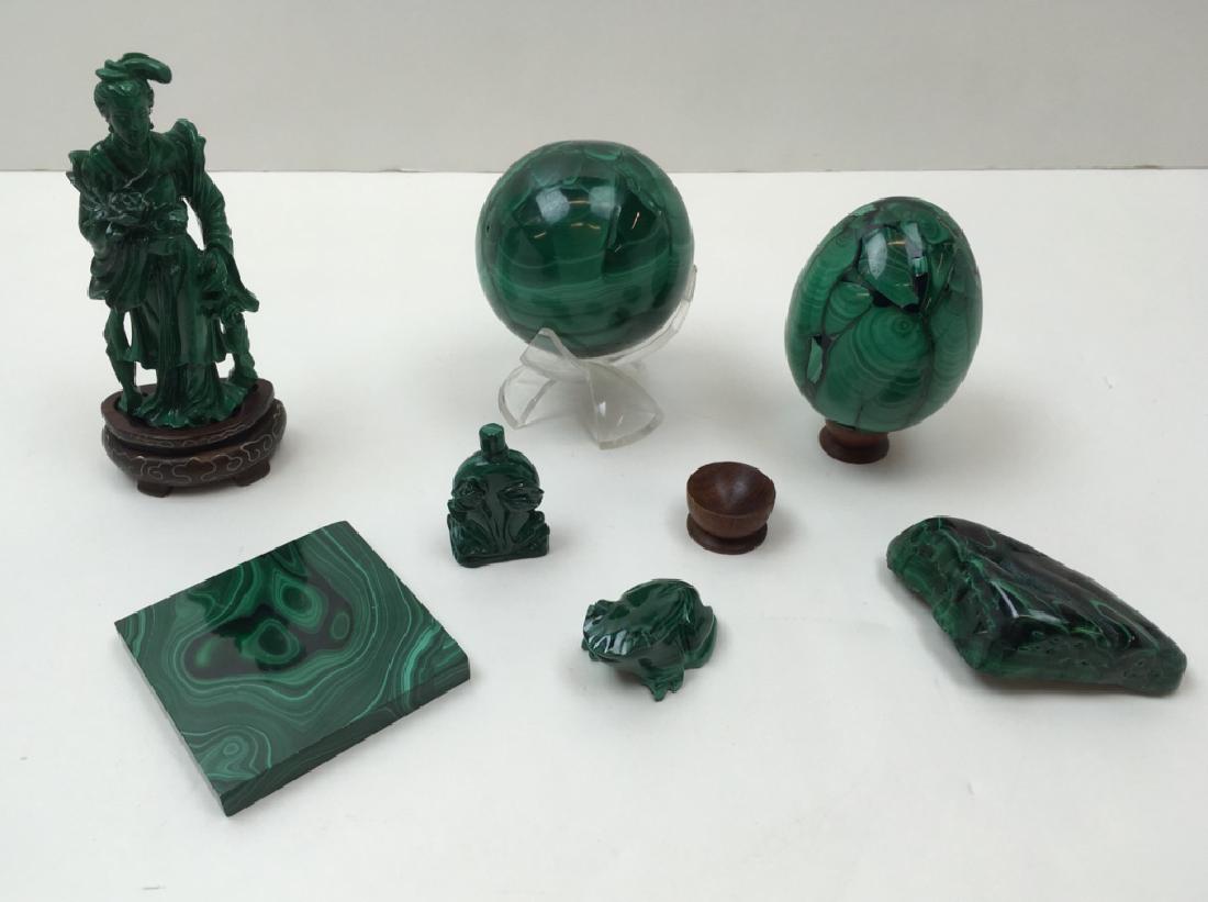 7 PCS OF CARVED MALACHITE (1 of 10)