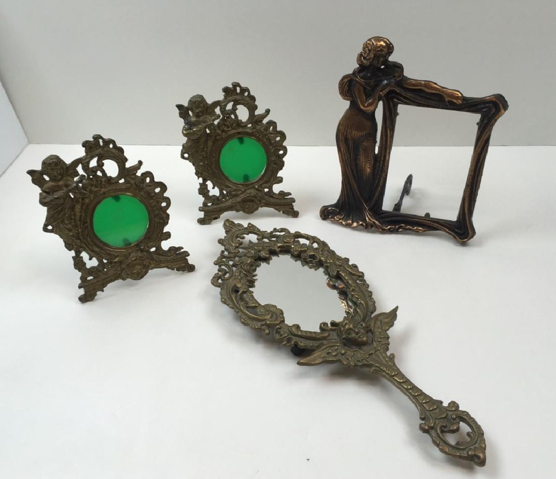 4 VINTAGE ITEMS - DRESSER MIRROR & FRAMES (1 of 7)
