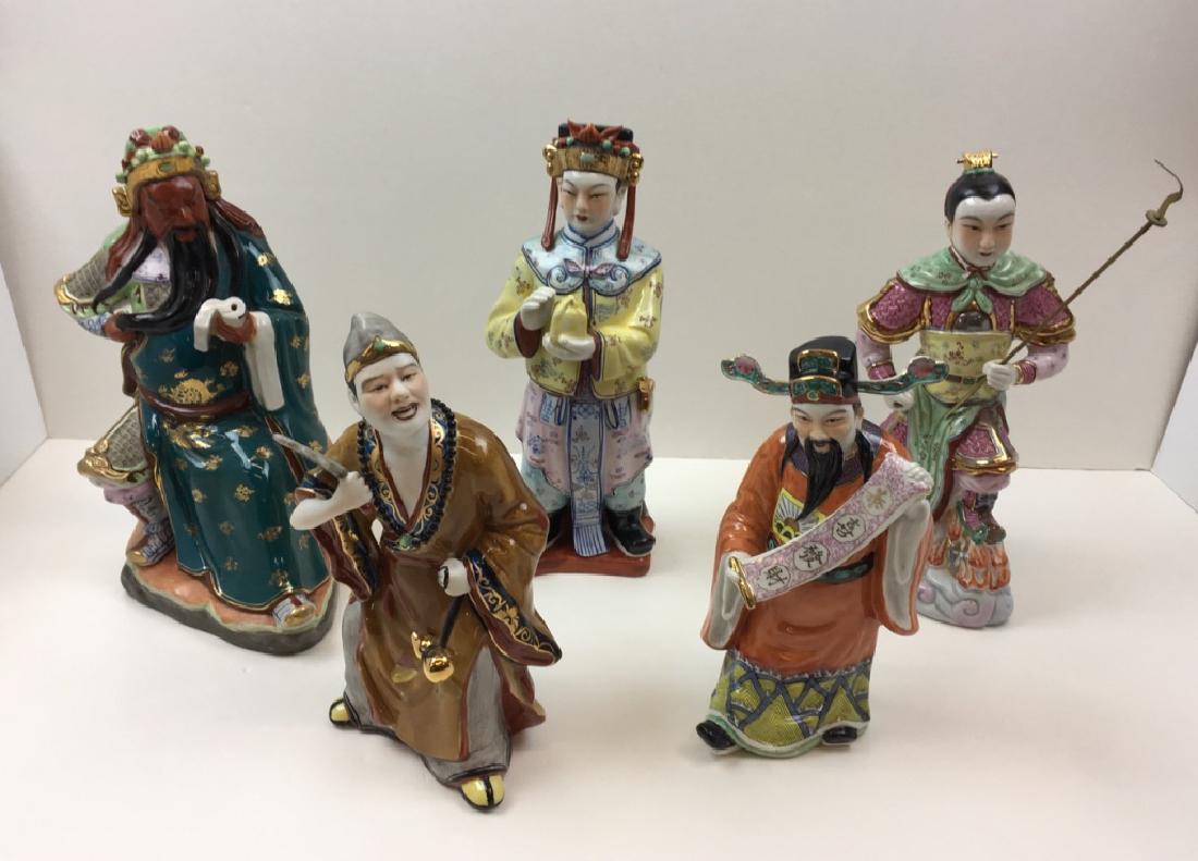 5 HAND PAINTED CHINESE / JAPANESE FIGURINES (1 of 13)