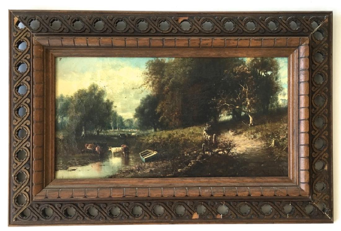 FRAMED OIL ON CANVAS SIGNED P. V. KELLY - COWS (1 of 11)