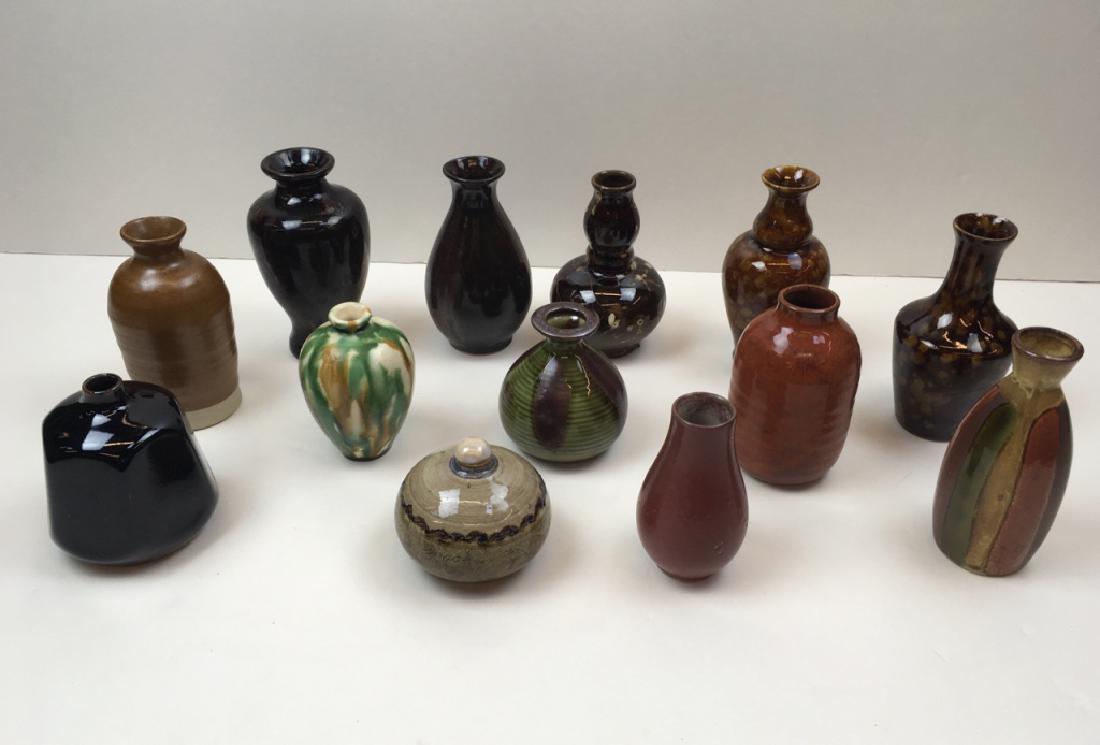 13 PCS OF CHINESE POTTERY VASES & BOTTLES (1 of 11)