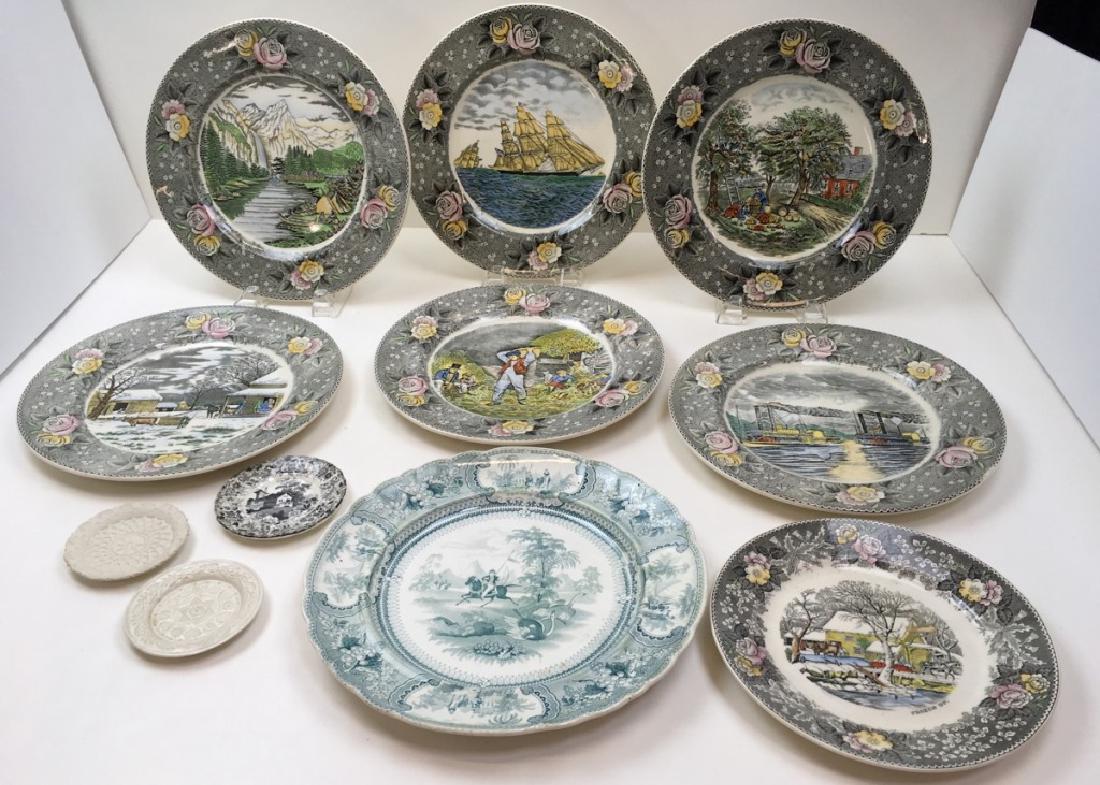 11 PCS -  TRANSFER WARE PLATES & BUTTER PATS (1 of 20)