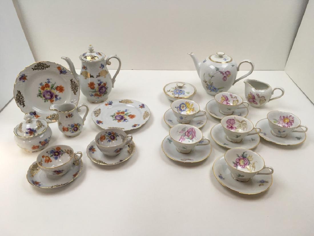 16 PCS - TWO VINTAGE PORCELAIN BAVARIAN TEA SETS (1 of 15)
