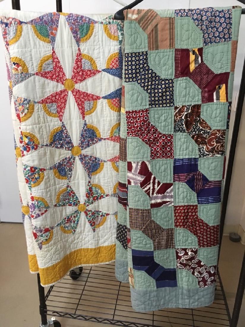 2 VINTAGE HANDMADE QUILTS (1 of 4)