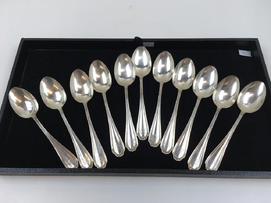 11 PCS OF WHITING "STRATFORD" STERLING TEASPOONS (1 of 5)