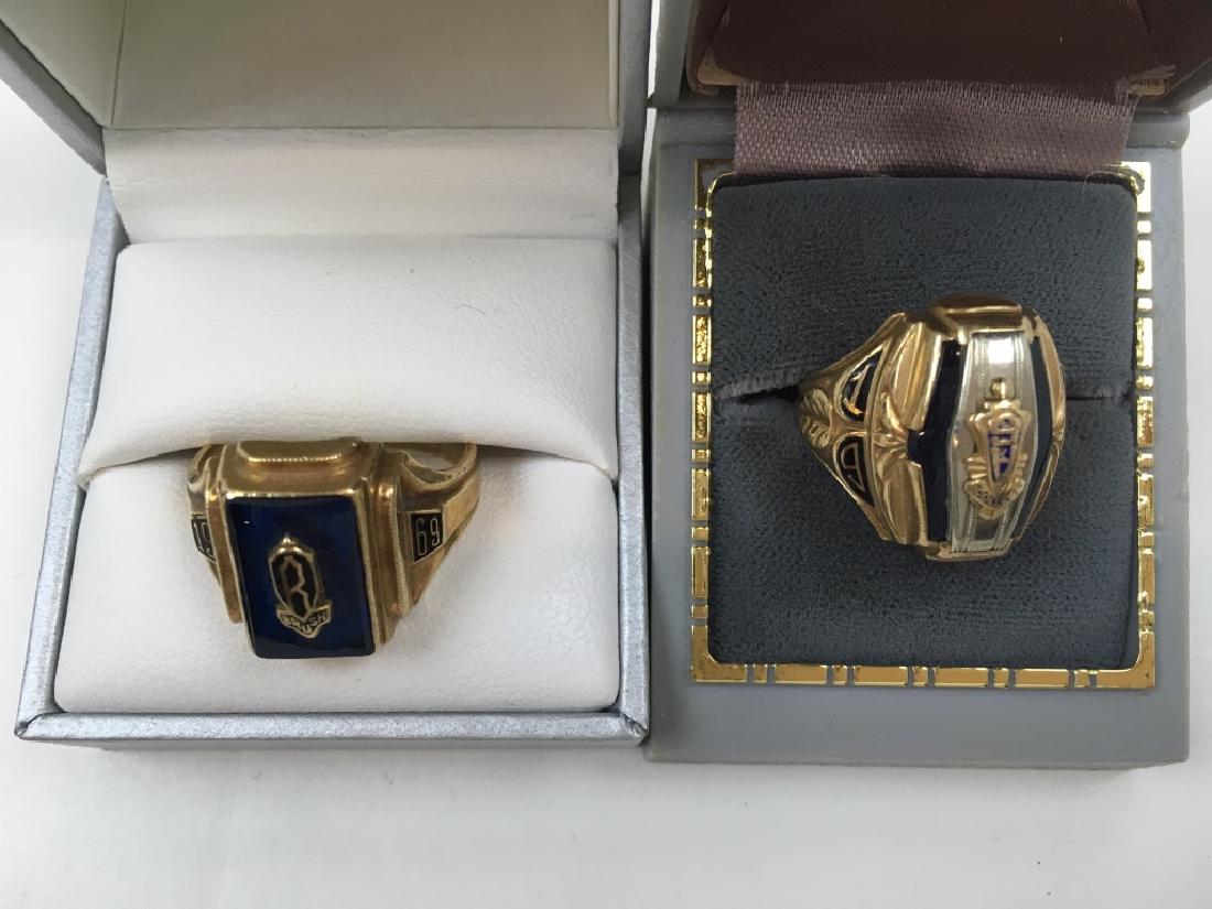 TWO 10K YELLOW GOLD MEN'S CLASS RINGS (1 of 10)