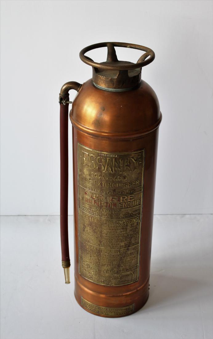 VINTAGE ESSANAY COPPER FIRE EXTINGUISHER