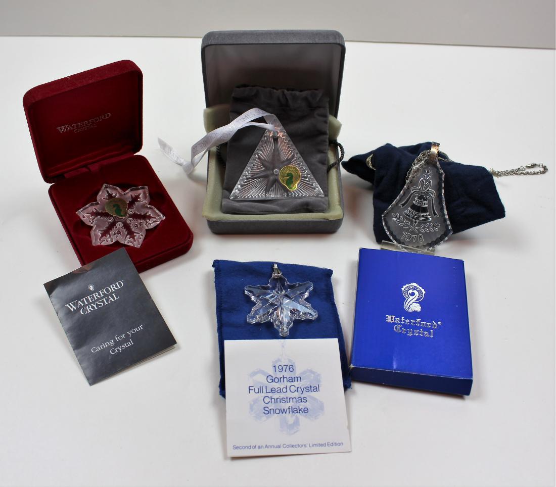 FOUR CRYSTAL CHRISTMAS ORNAMENTS (1 of 5)