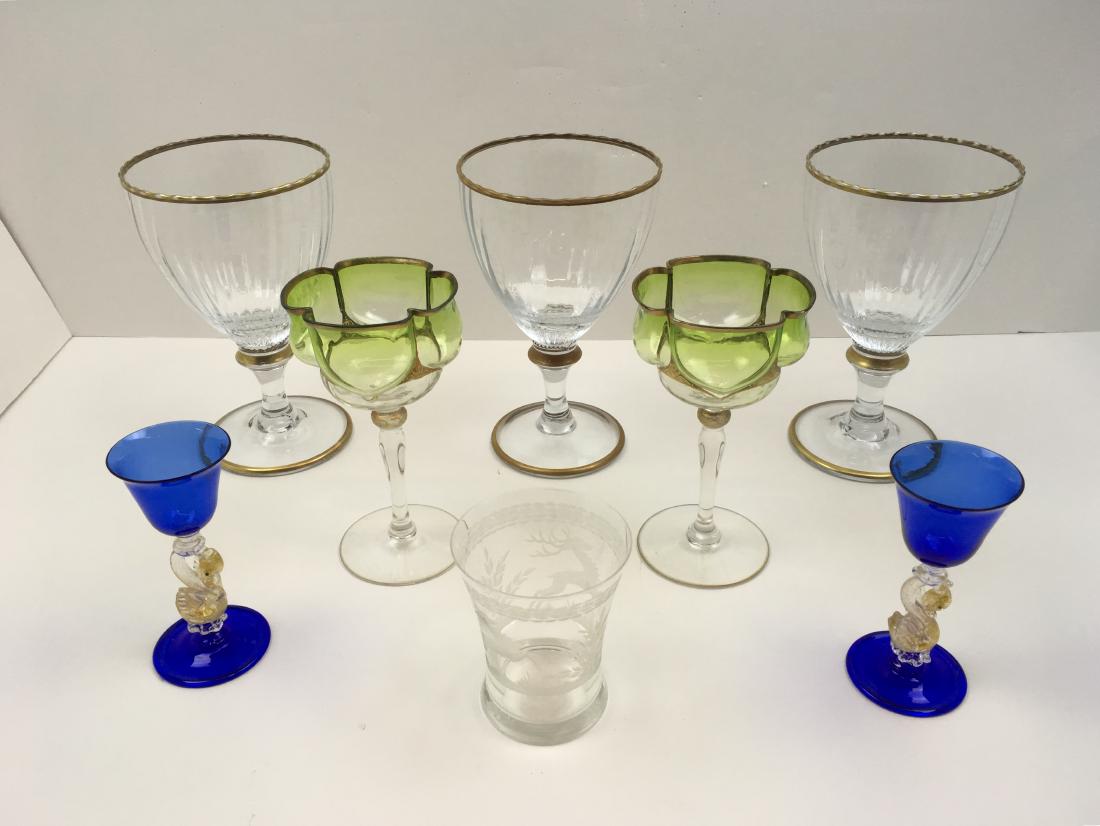 EIGHT PCS OF HAND BLOWN GLASSWARE (1 of 20)