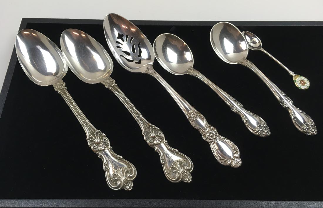 6 PCS OF FLATWARE - 5 STERLING & 1 SILVER PLATE (1 of 11)