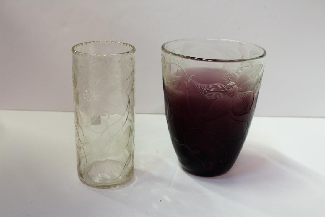 TWO ART GLASS VASES (1 of 9)