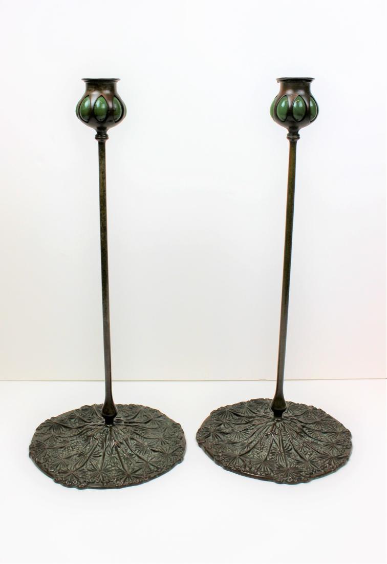 PAIR OF BUFFALO METAL WORKS CANDLESTICKS (1 of 9)