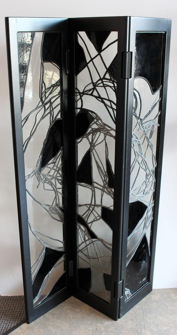THREE PANEL STAINED GLASS SCREEN (1 of 3)