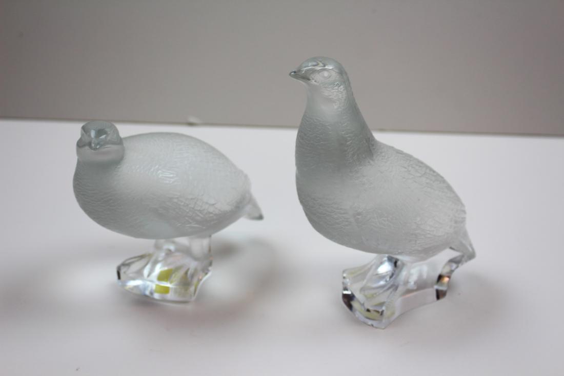 2 LALIQUE CRYSTAL PERDIX PARTRIDGE SCULPTURES (1 of 8)