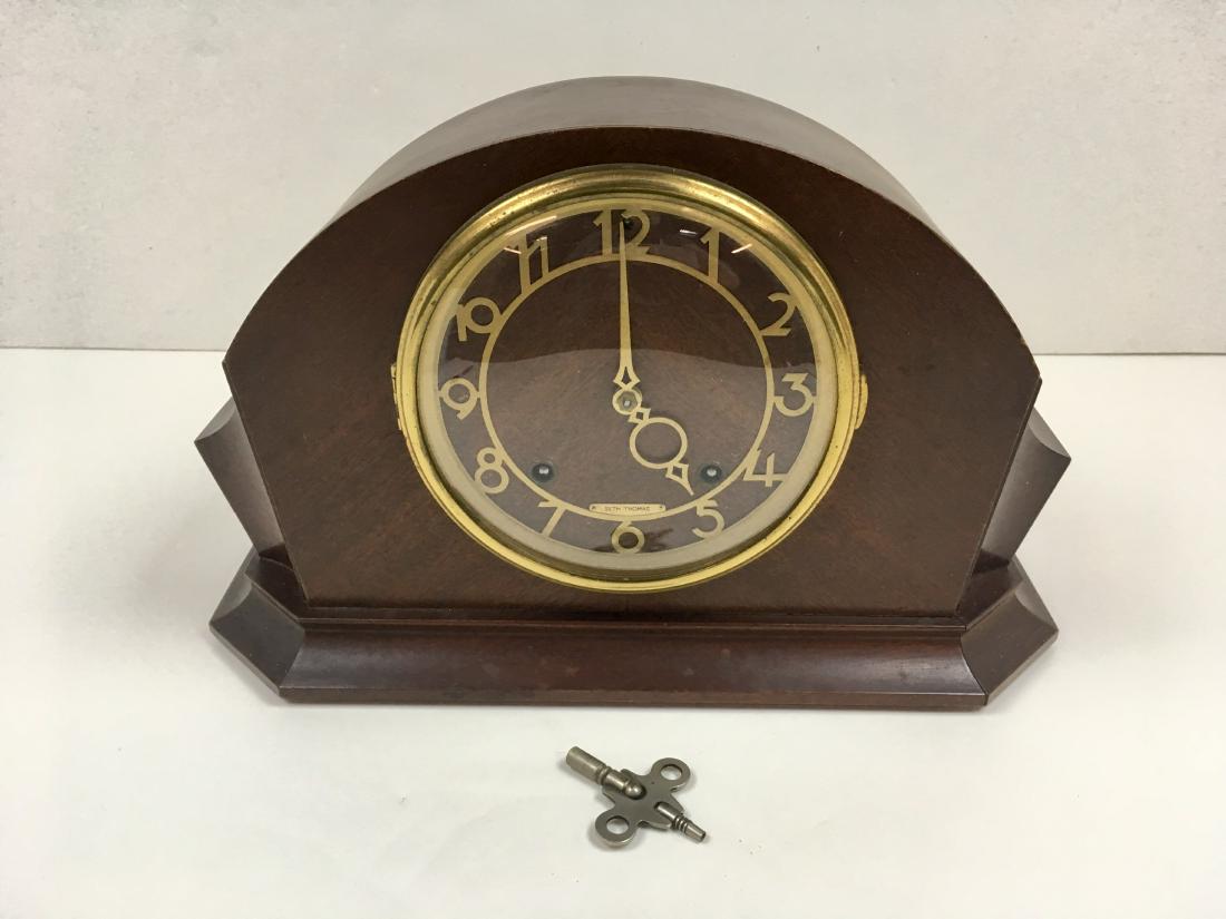 MAHOGANY SETH THOMAS MANTEL CLOCK (1 of 10)