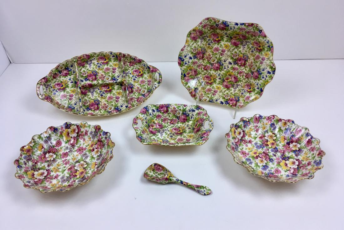 SIX PCS OF VINTAGE CHINTZ CHINA (1 of 15)