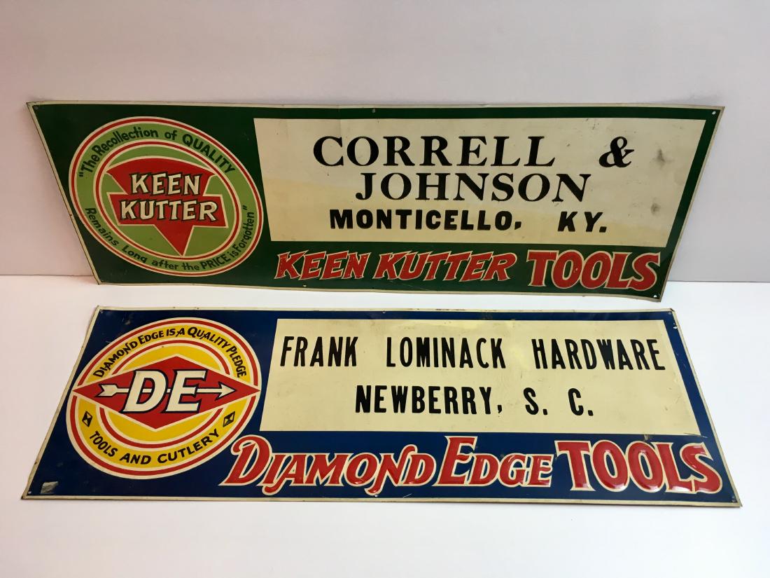 TWO VINTAGE METAL ADVERTISING SIGNS (1 of 15)