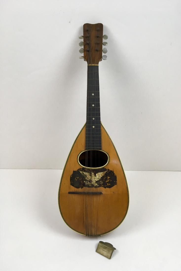ANTIQUE MANDOLIN BY HARTMANN BROS & REINHARD NY: Antique mandolin with patent date May 16 1984 interior label "Hartmann Bros. & Reinhard Manufacturers of Fine Musical Instruments New York" - in need of restoration and love - cracks & splits as shown