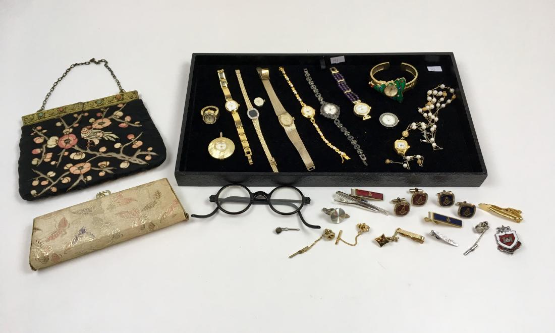 ANTIQUE PURSE, WATCHES, CUFFLINKS, TIE CLASPS ++ (1 of 17)