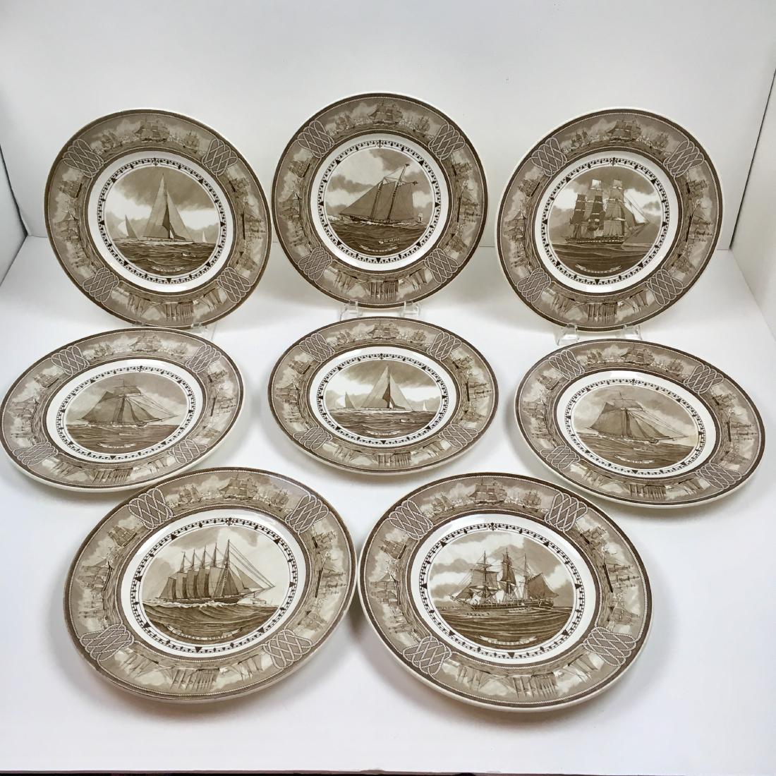 EIGHT VINTAGE WEDGWOOD SAILING SHIP PLATES (1 of 20)