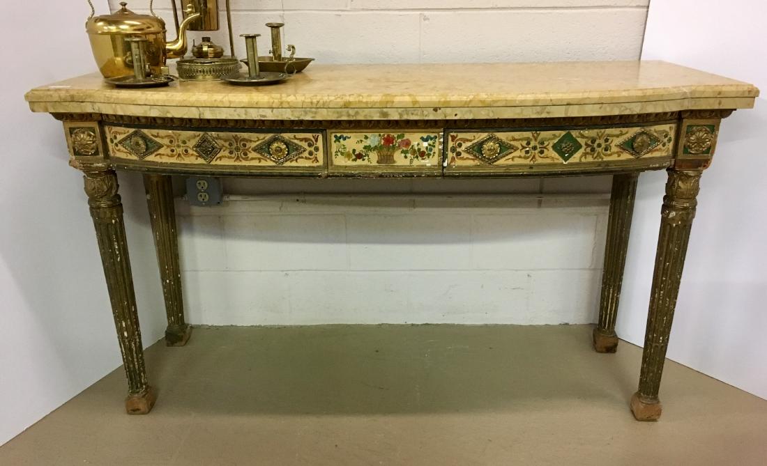 ITALIAN STYLE PAINTED GILT WOOD CONSOLE TABLE (1 of 13)