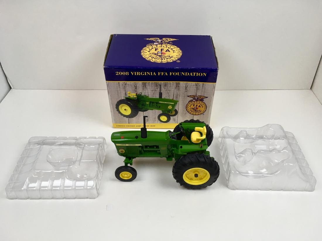ERTL 2008 1/16 JOHN DEERE 4020 TRACTOR - VA FFA: Limited Edition Ertl Collectibles 2008 1/16 John Deere 4020 Tractor for the Virginia FFA Foundation - durable die cast construction, steerable wide front axle, free rolling wheels, special Virginia FF