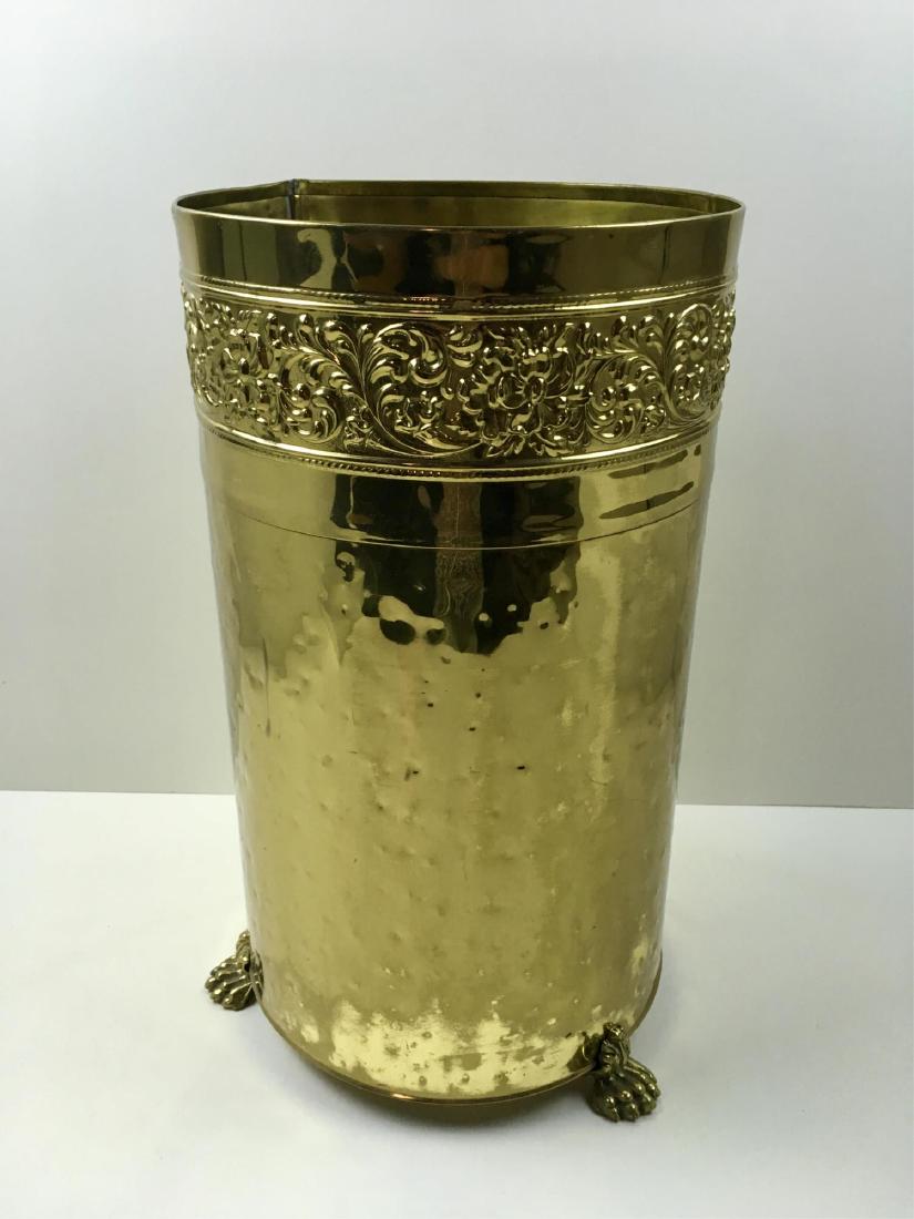 BRASS UMBRELLA STAND: Hand made by Colonial Virginia in Hampton, VA - 16.5"