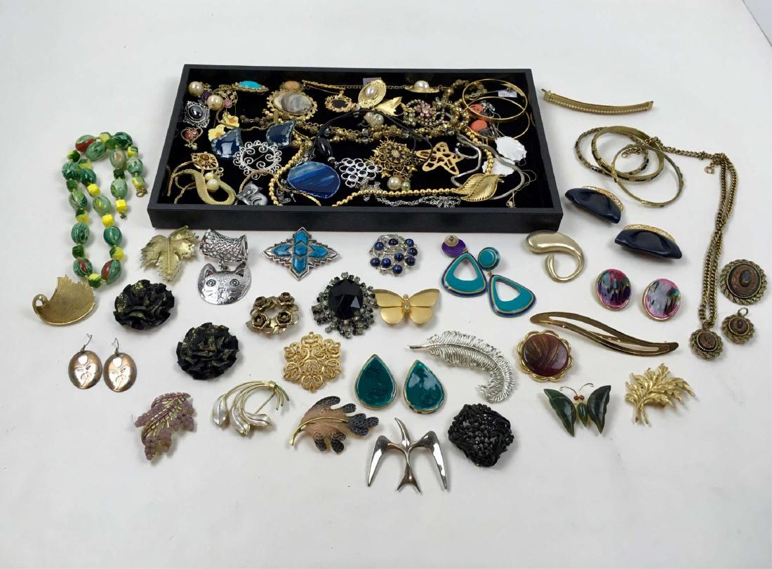 ASSORTED COSTUME JEWELRY: Earrings, bracelets, necklaces, pin / brooches and more - vintage and contemporary - includes Coro, LG, Sarah Coventry