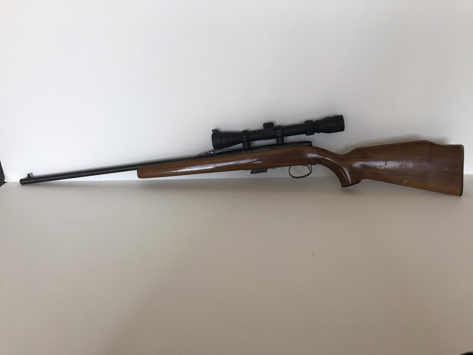 REMINGTON MODEL 591M 5MM WITH TASCO SCOPE: Remington Model 591M 5mm botl action 22 caliber rifle with Tasco scope. Serial #1055403. Good condition
