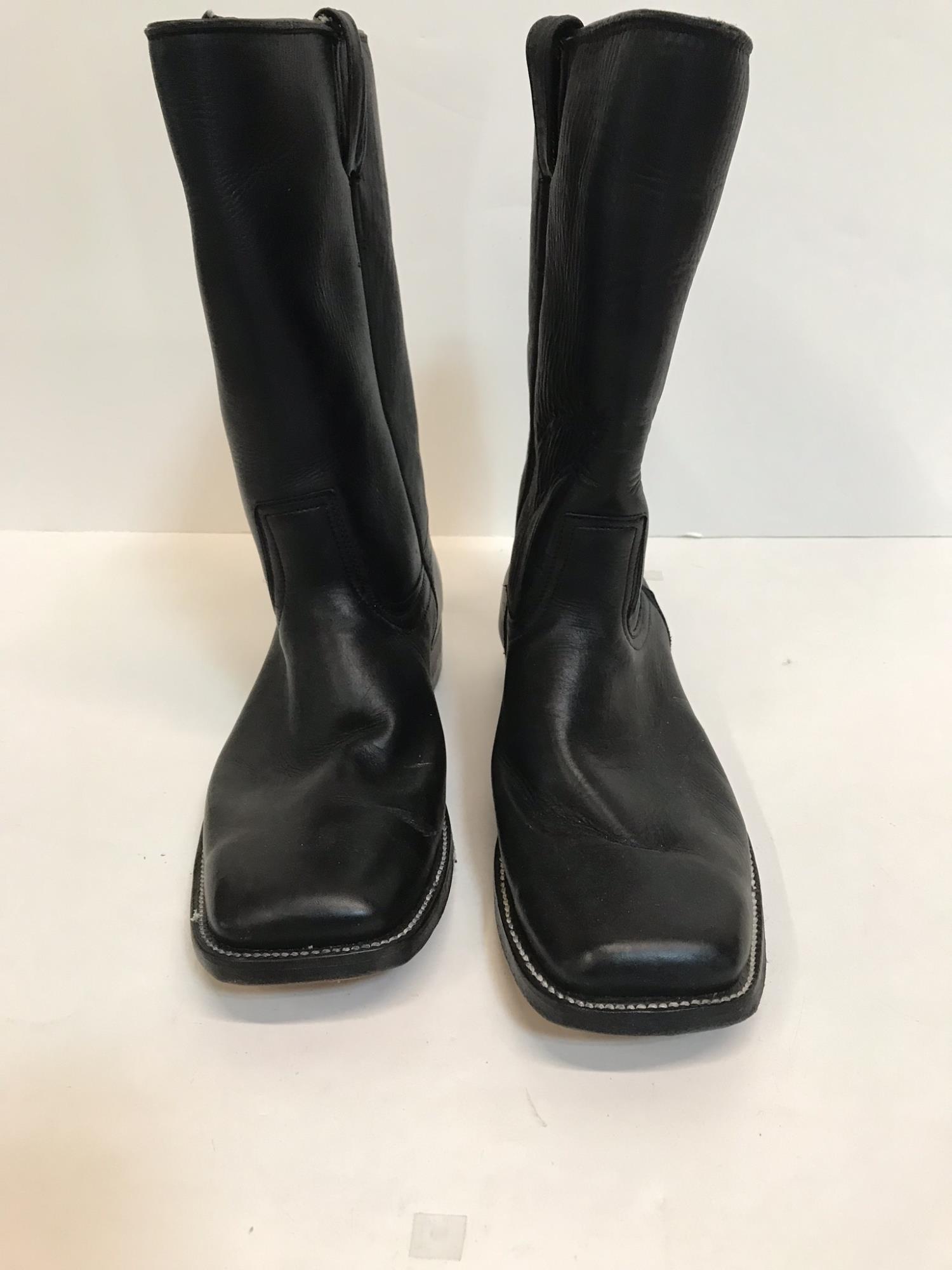 CIVIL WAR RE-ENACTMENT BOOTS: 100% Leather - square toe - size 10 - in new condition