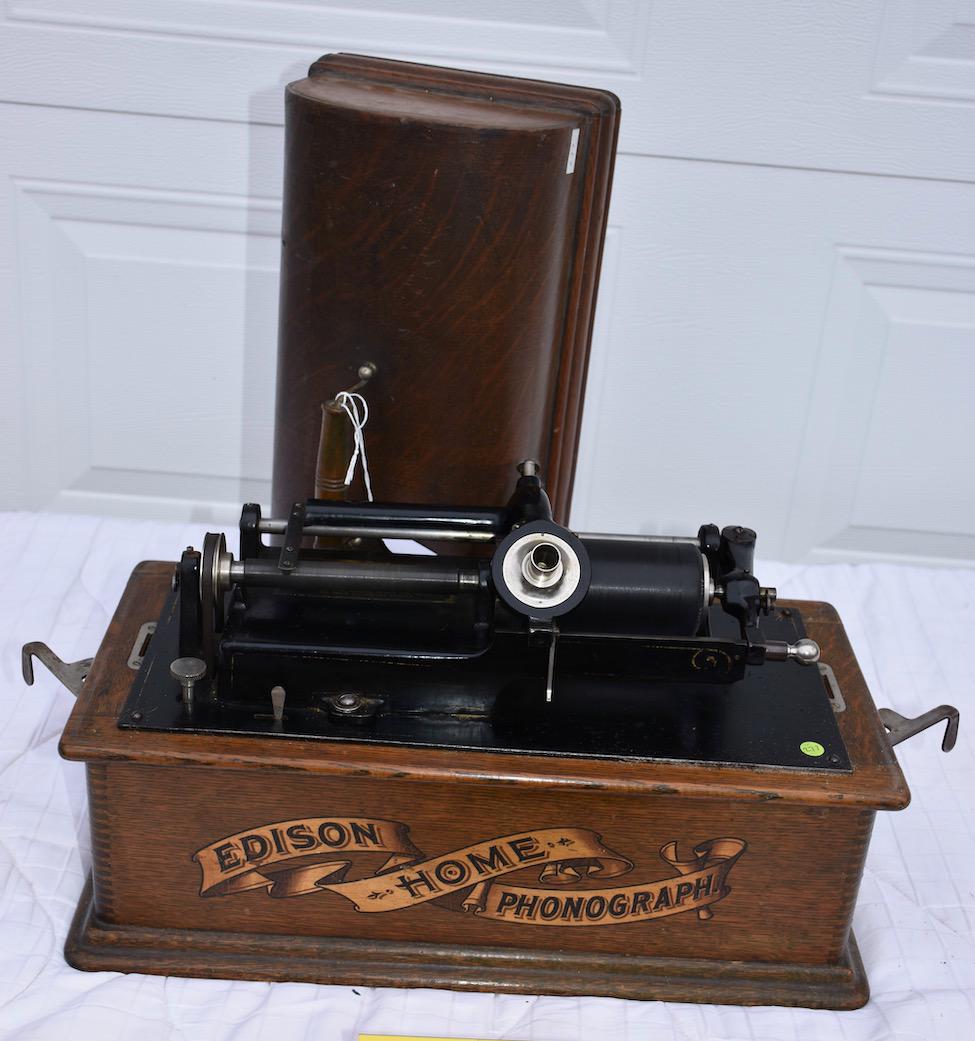 Edison Home Cylinder Phonograph: "C" (2-minute) reproducer and crank