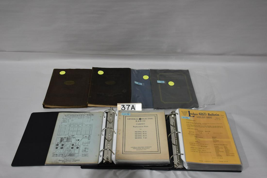 Radio and Auto Paper Ephemera: G.E. Radio service notes, 33 total; GE. Auto radio A-090 installation and service notes for Auburn, Buick, Cadillac, Chev, DeSoto, Dodge, Essex, Ford, Hudson, and RCA Victor auto installation note for