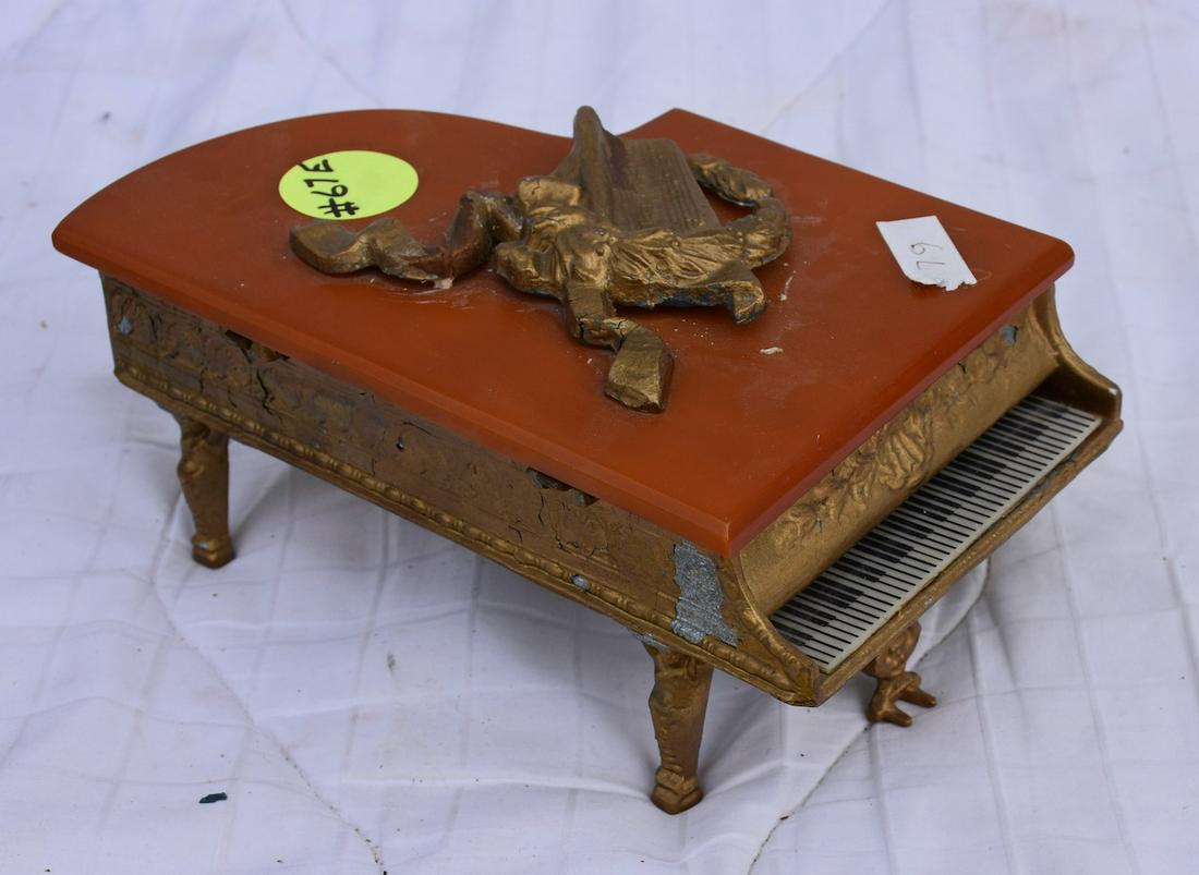 Music Box in the Shape of a Grand Piano: Some paint loss