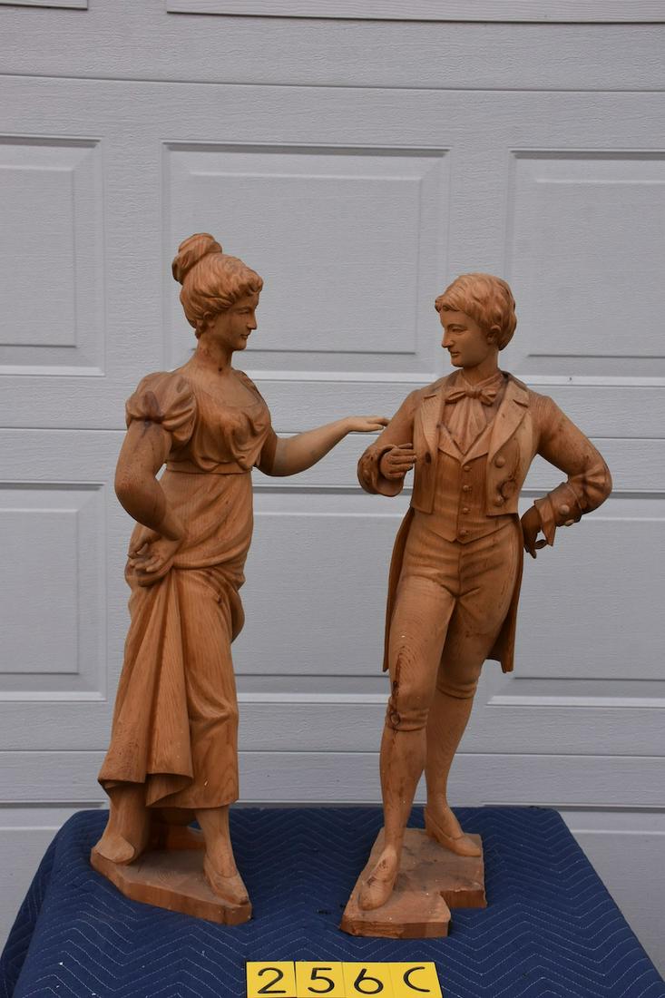 2 Gaviola Dancing Organ Figures: All wood, raw carved, ready to be finished